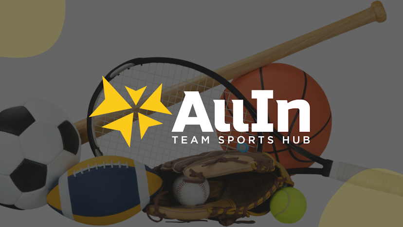 Allin Team Sports Logo over Sporting Accessories